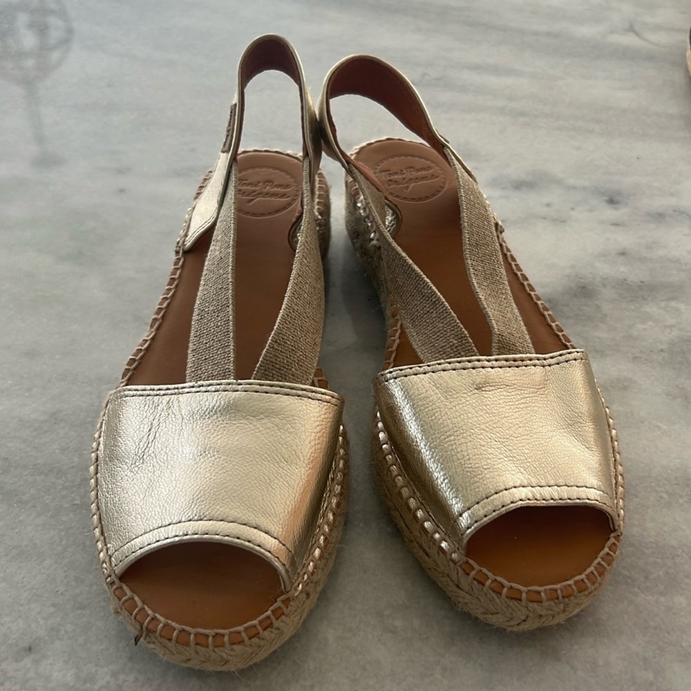 Toni Pons Gold Espadrille Sandals